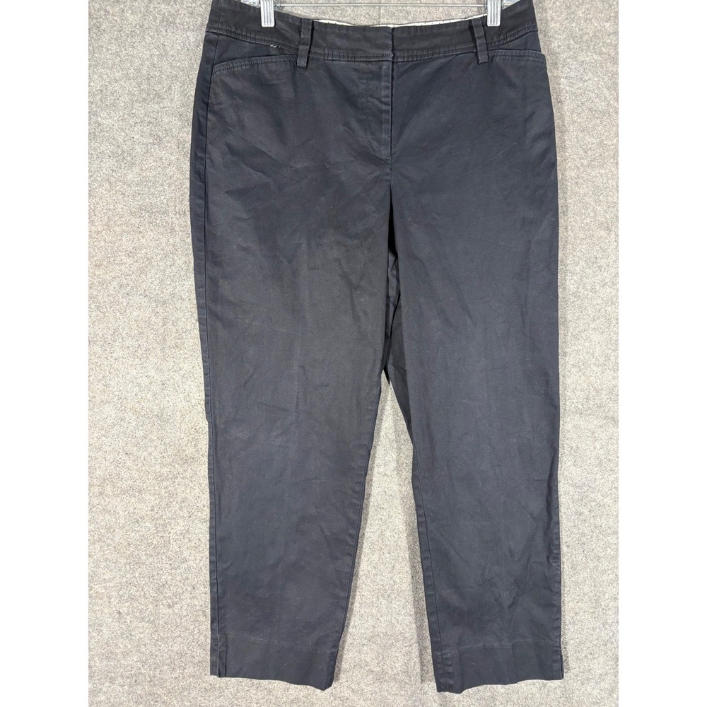 Talbots Perfect Crop Pant Curvy Size 10 Black Cotton Stretch Trousers ID5358